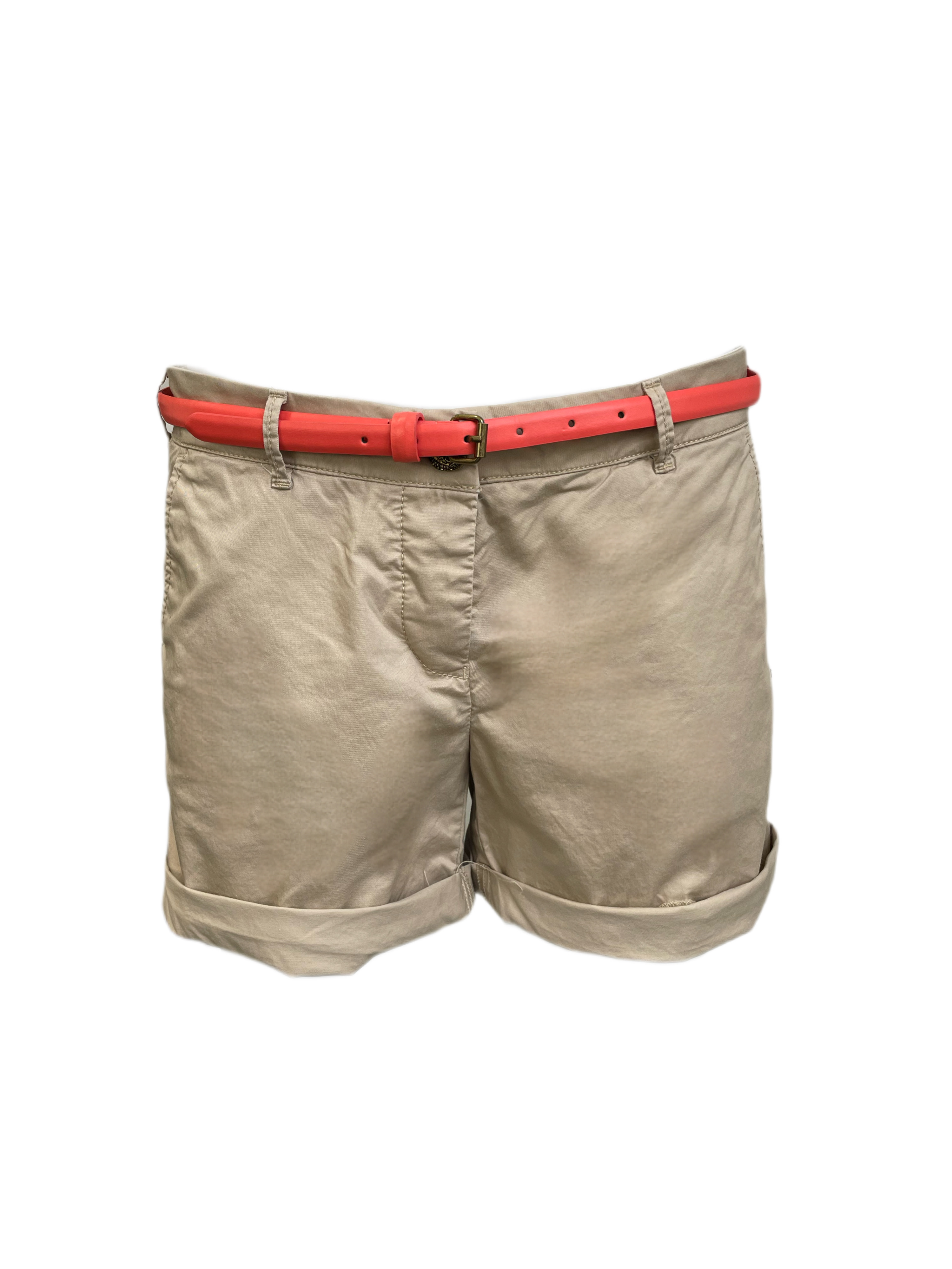 Generic Women's Cotton Shorts Solid Color Drawstring Elastic